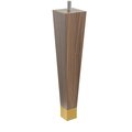 Designs Of Distinction 9" Square Tapered Leg with bolt and 1" Warm Bronze Ferrule - Walnut 01241009WLWB6